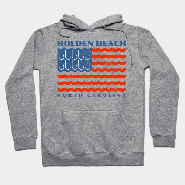 Holden Beach, North Carolina Fishing Flag Hoodie by Contentarama